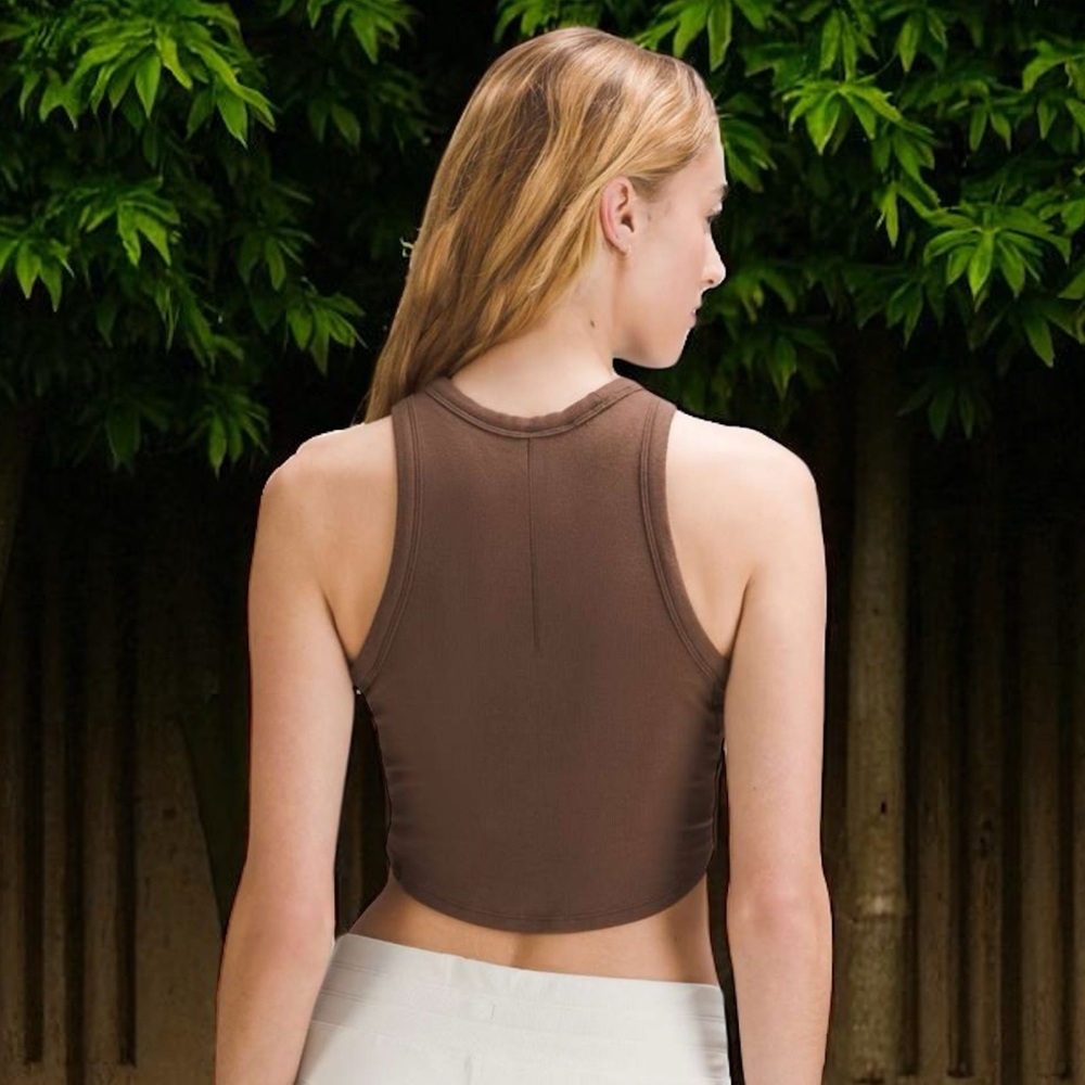 Lululemon Hold Tight Cropped Tank Top in Java Sz 6 - Picture 2 of 11